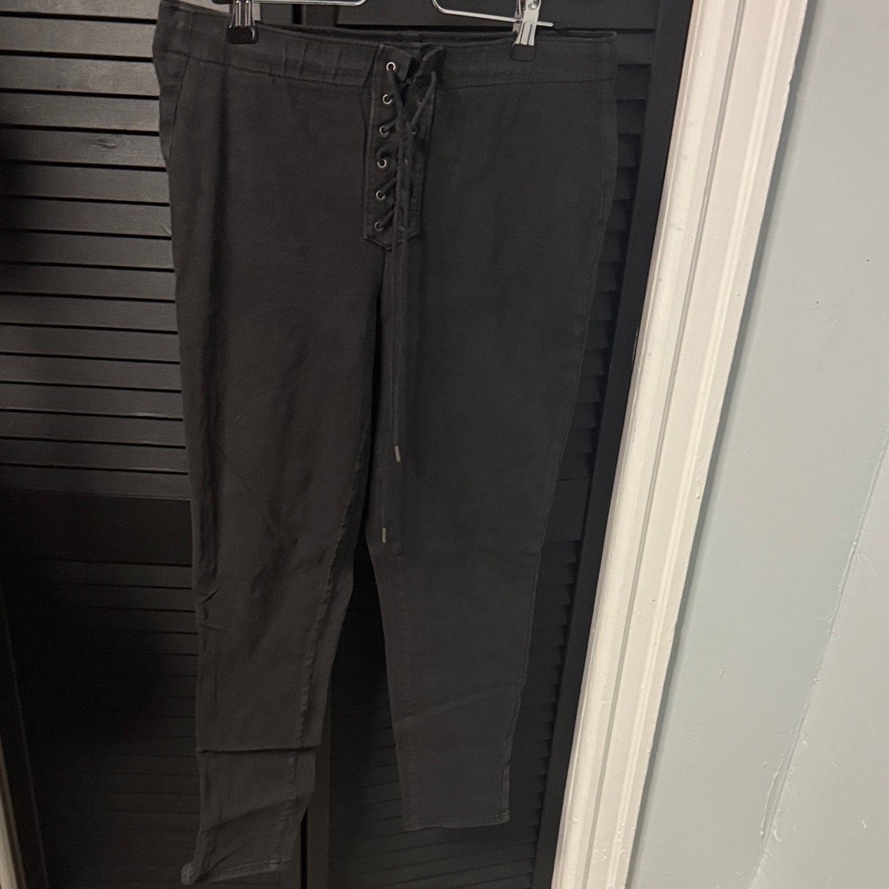 American Eagle Outfitters Black Lace-Up Joggers